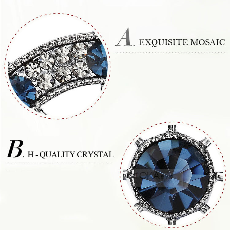 TB016 | Austrian Crystal Men's Modern Boat Ship’s Wheel Suit Brooch Pin Jacket Accessories – White or Blue
