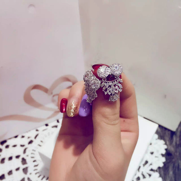 TB025 CHRISTMAS OWL EARRINGS